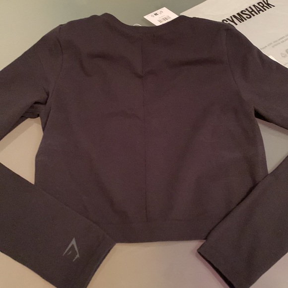 BNWT GYMSHARK COTTON SEAMLESS LONG SLEEVE MIDI TOP BLACK SZ XS 2024 R… - Picture 7 of 7